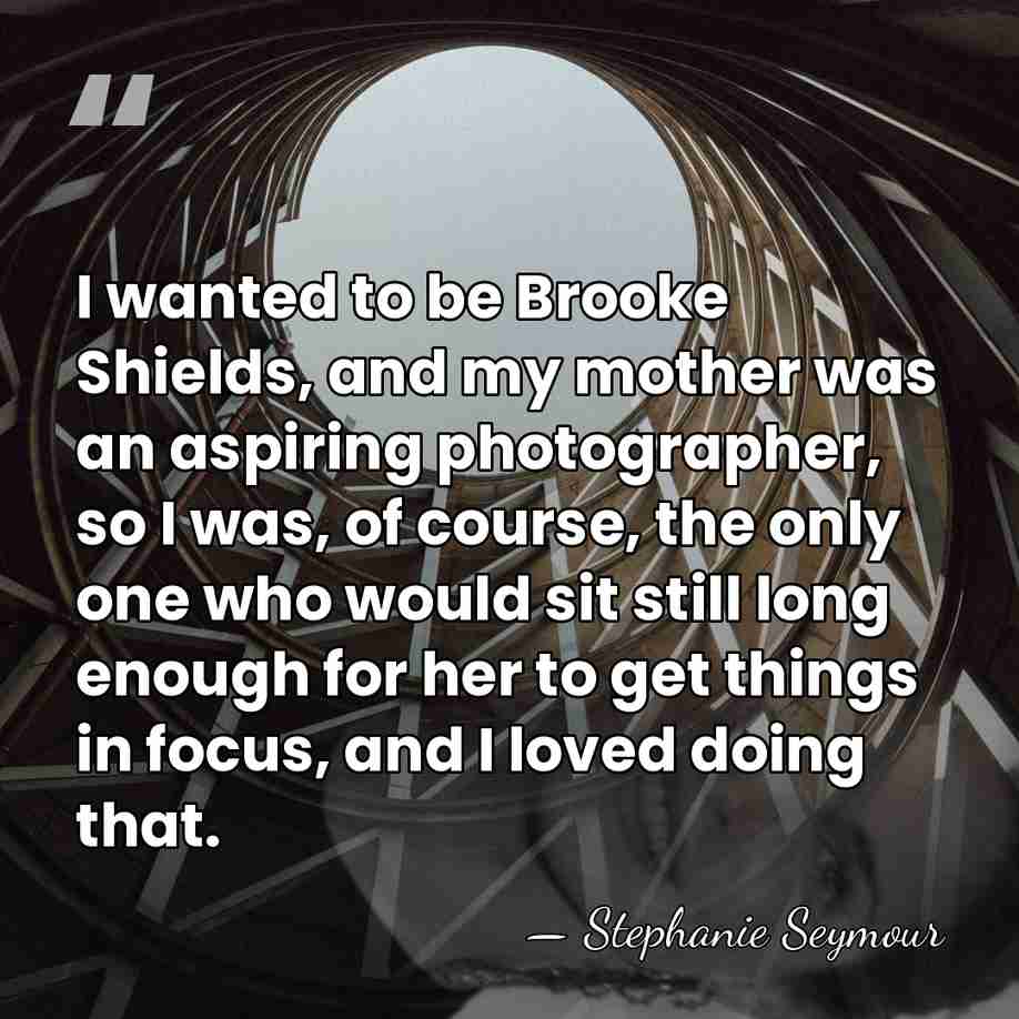 I wanted to be Brooke Shields, and my mother was an aspiring&hellip; - Stephanie Seymour
