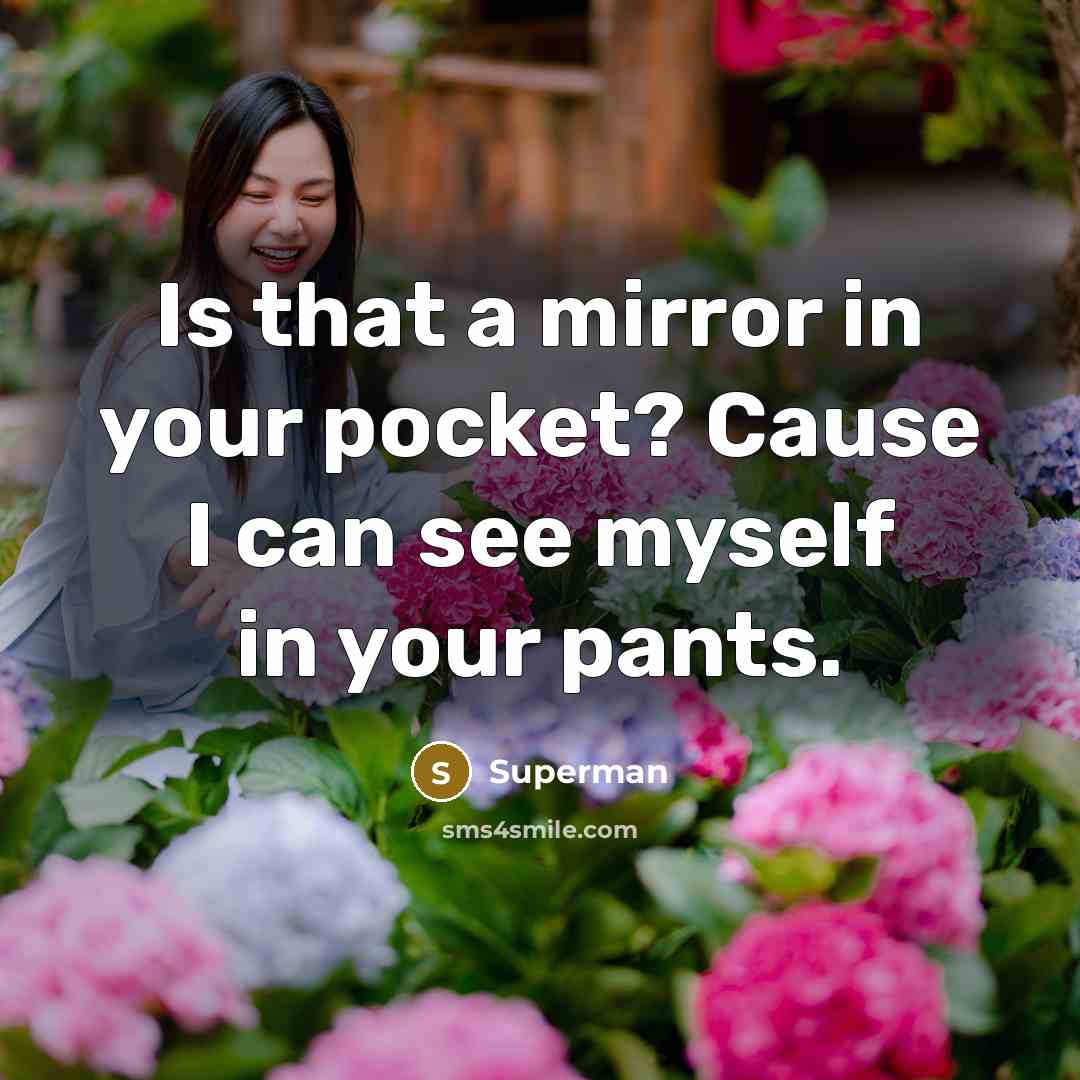 “Is that a mirror in your pocket? Cause I can…” quote by Superman