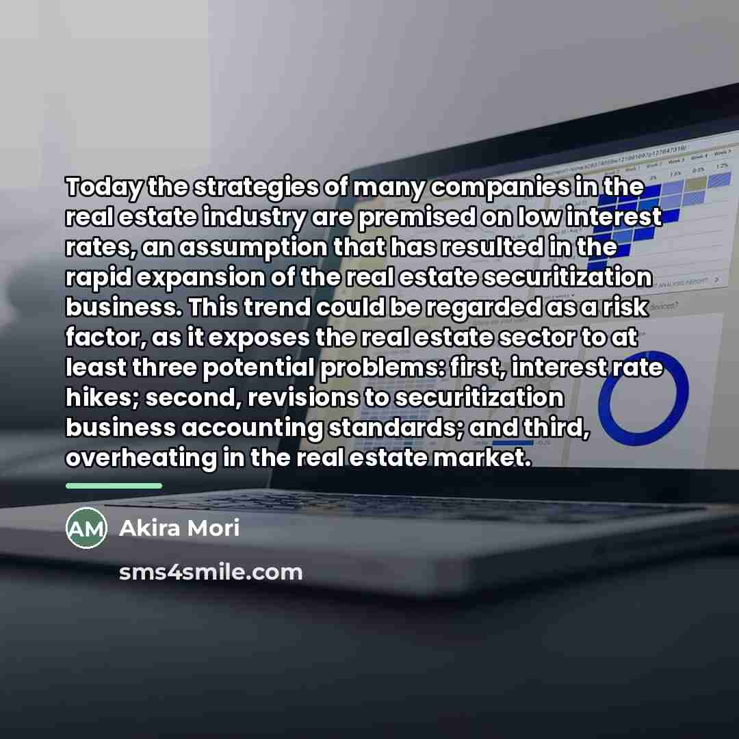 “Today the strategies of many companies in the real estate…” quote by Akira Mori