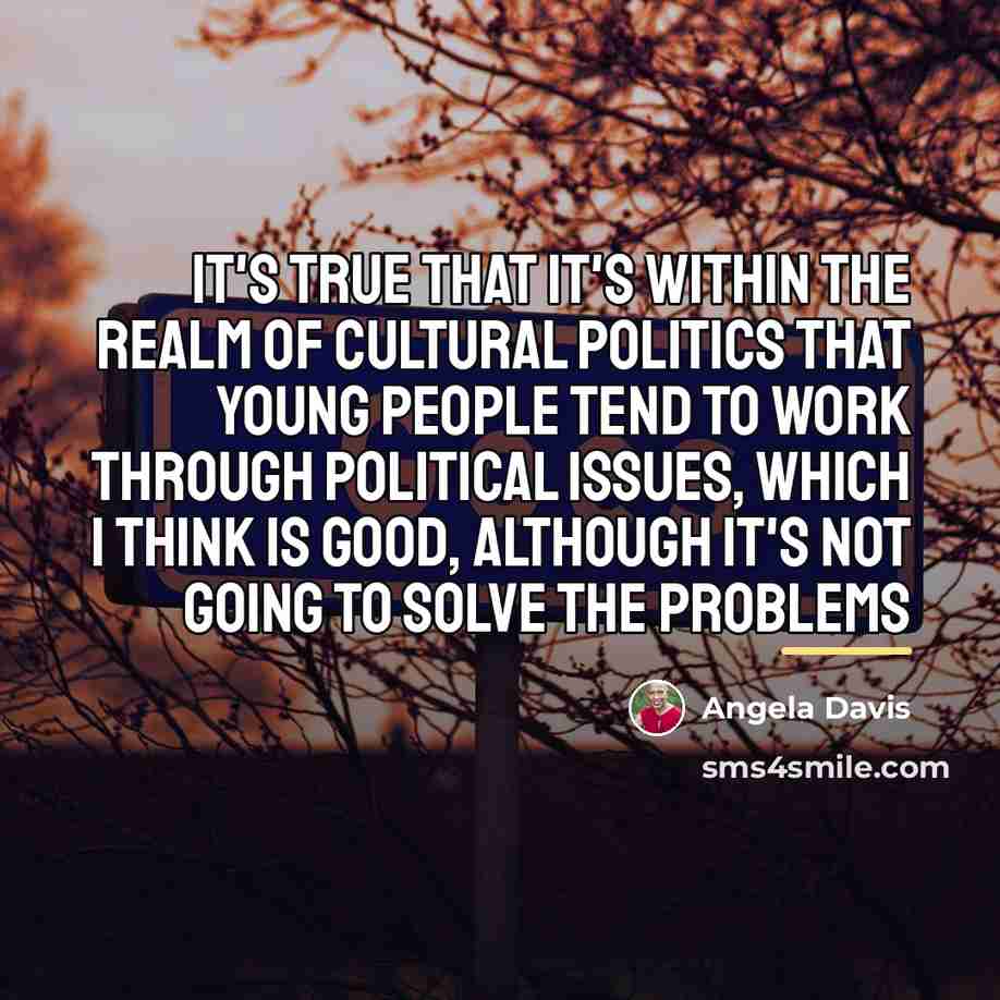 “It's true that it's within the realm of cultural politics…” quote by Angela Davis