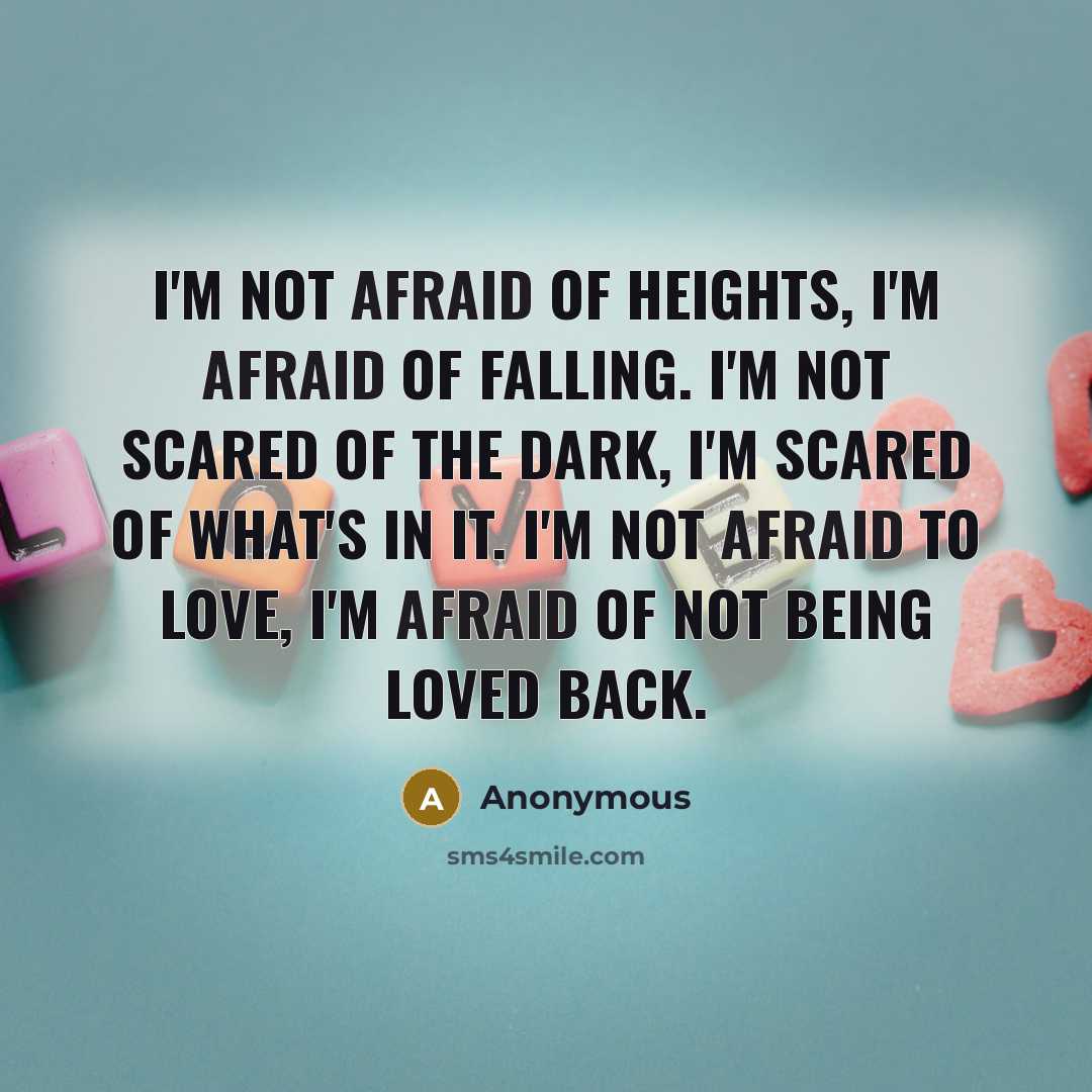 “I'm not afraid of heights, I'm afraid of falling. I'm…” quote by Anonymous