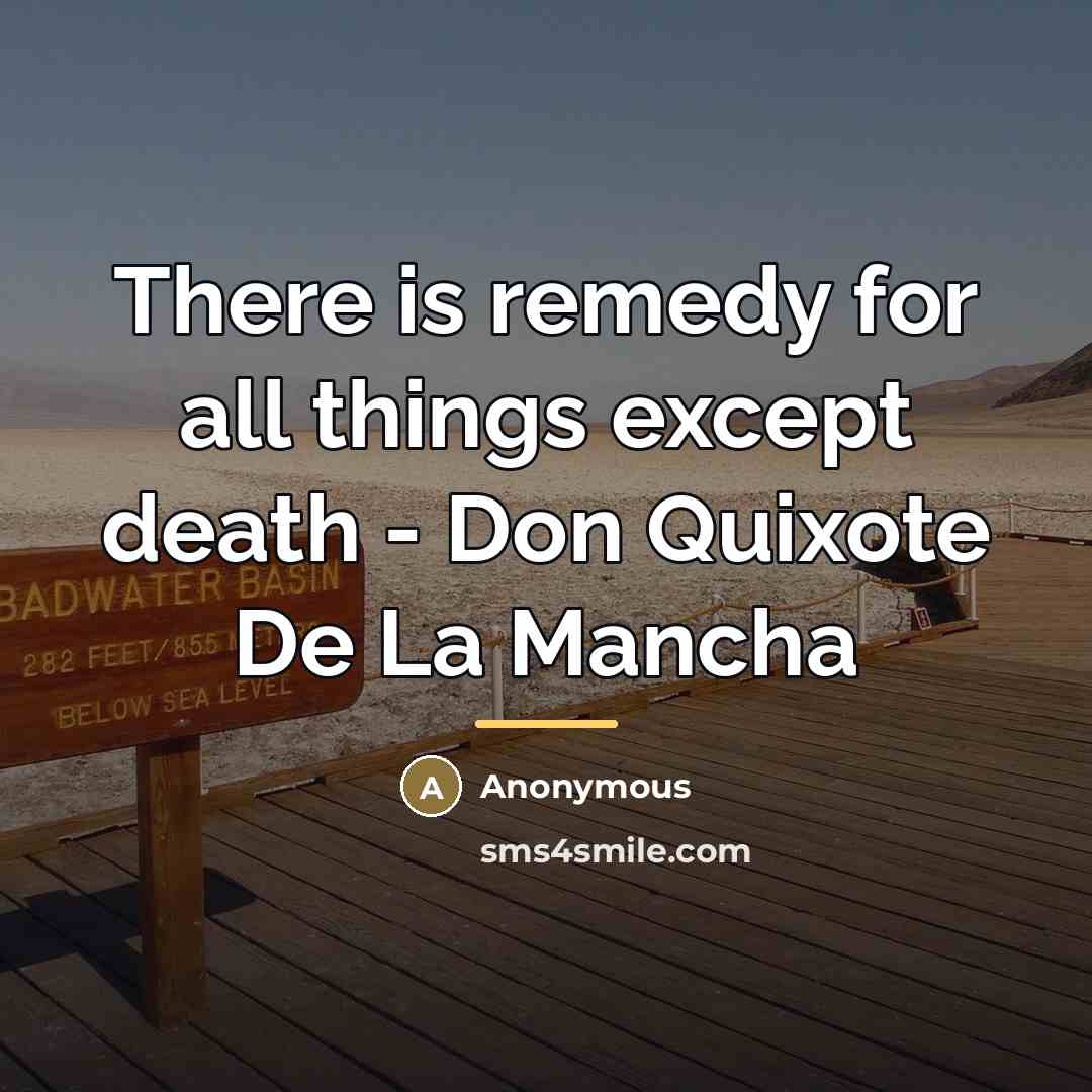 “There is remedy for all things except death - Don…” quote by Anonymous