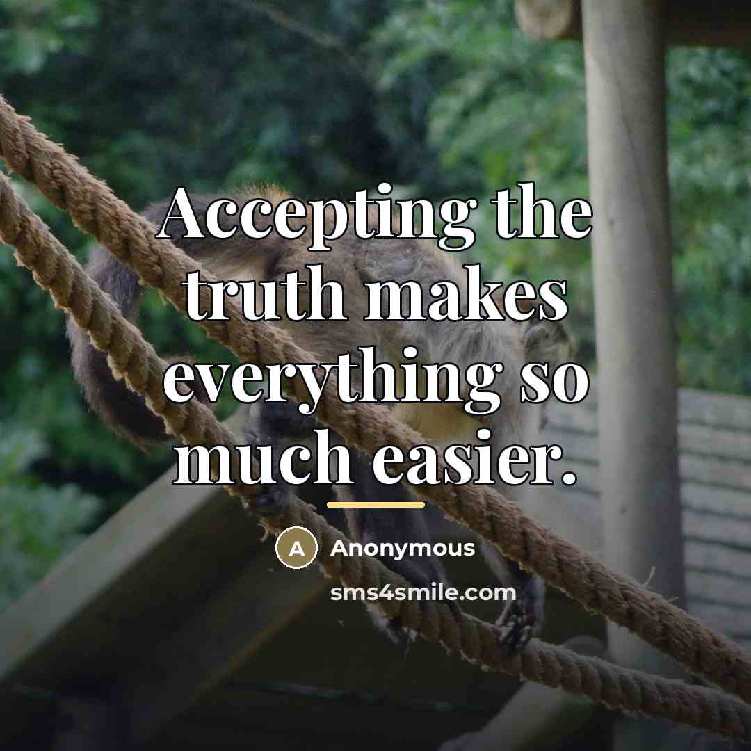 “Accepting the truth makes everything so much easier.…” quote by Anonymous