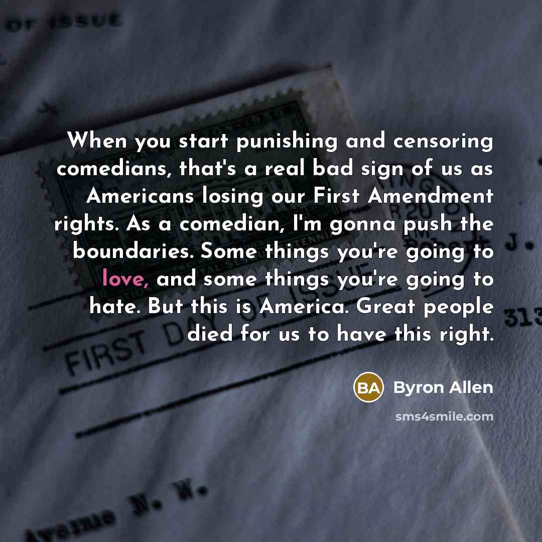 “When you start punishing and censoring comedians, that's a real…” quote by Byron Allen