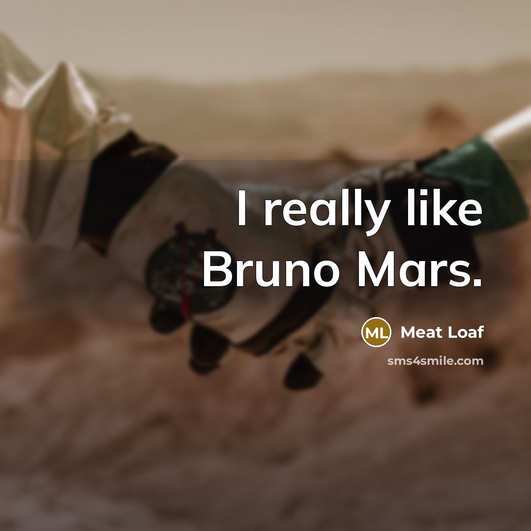 “I really like Bruno Mars.” quote by Meat Loaf
