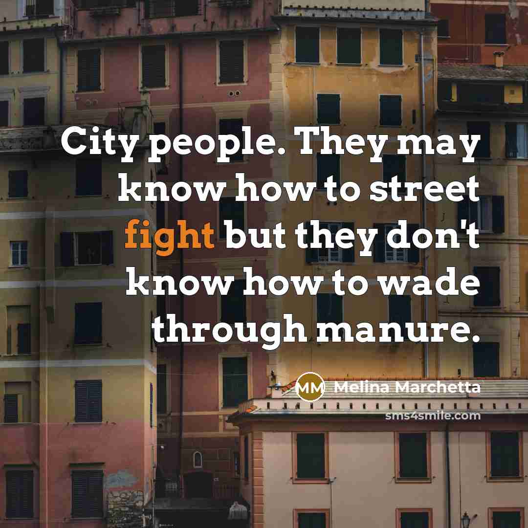 “City people. They may know how to street fight but…” quote by Melina Marchetta