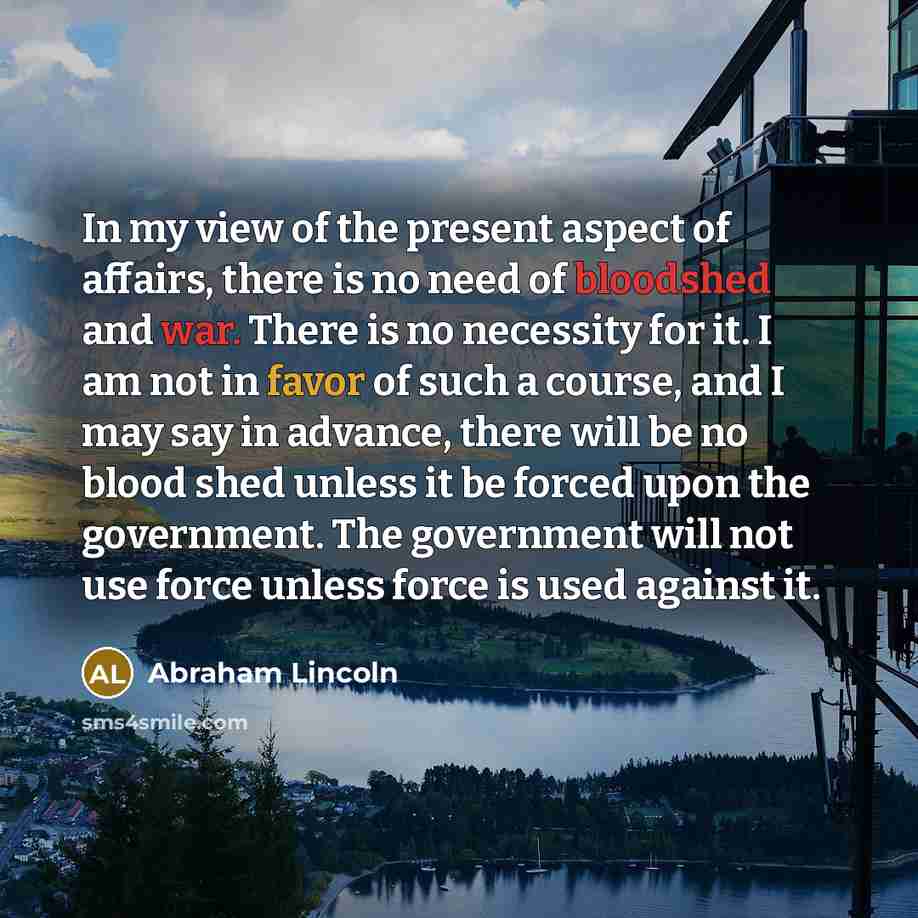 “In my view of the present aspect of affairs, there…” quote by Abraham Lincoln