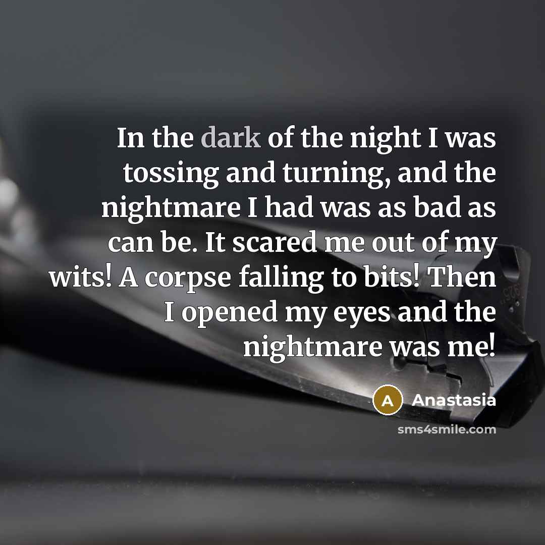 “In the dark of the night I was tossing and…” quote by Anastasia