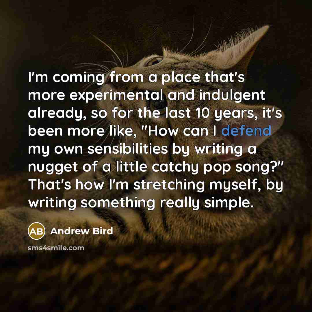 “I'm coming from a place that's more experimental and indulgent…” quote by Andrew Bird