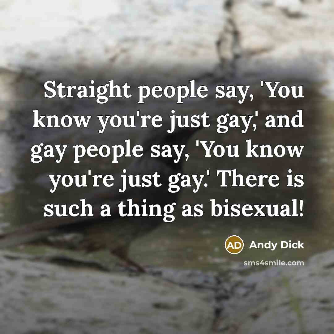 “Straight people say, 'You know you're just gay,' and gay…” quote by Andy Dick