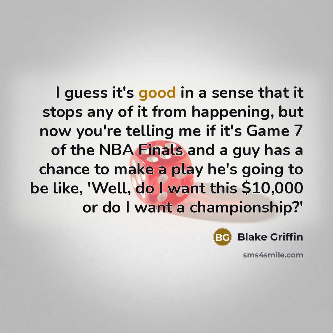 “I guess it's good in a sense that it stops…” quote by Blake Griffin