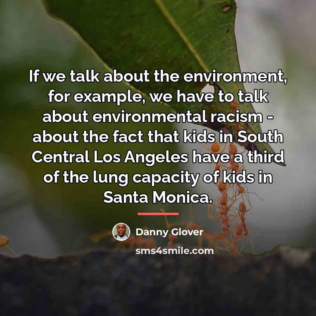 “If we talk about the environment, for example, we have…” quote by Danny Glover