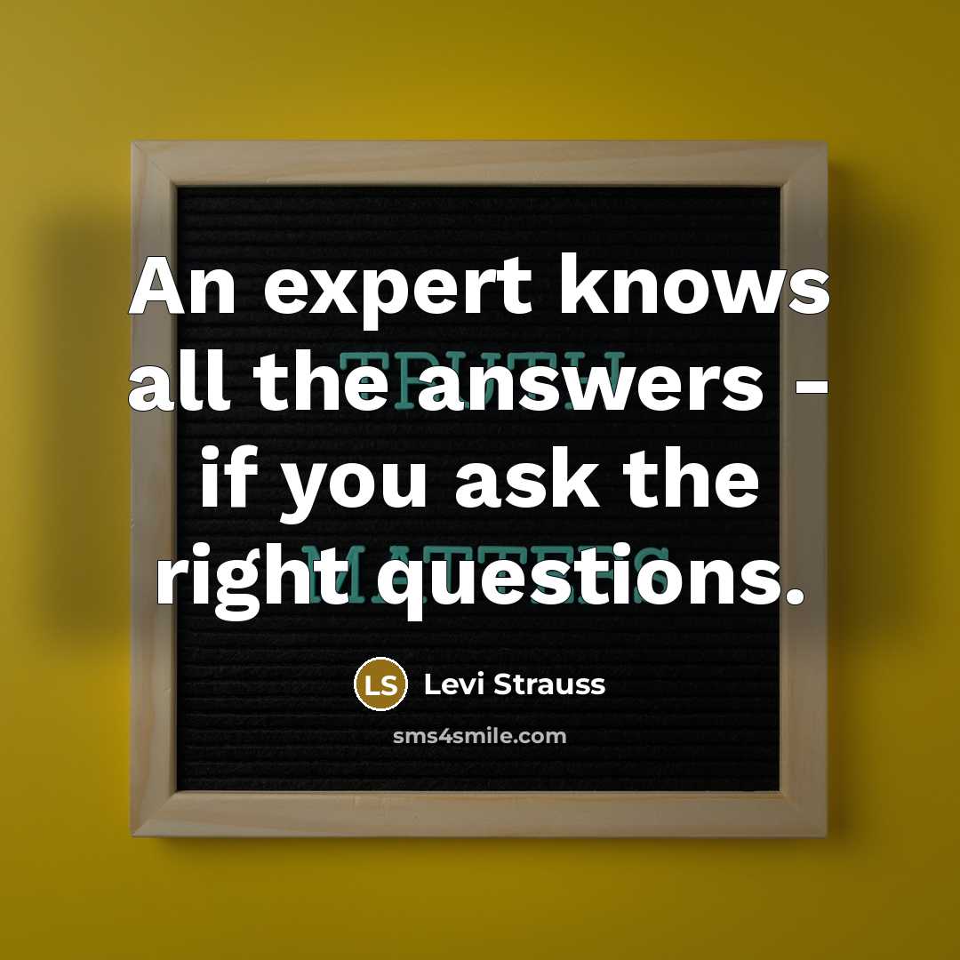 “An expert knows all the answers - if you ask…” quote by Levi Strauss