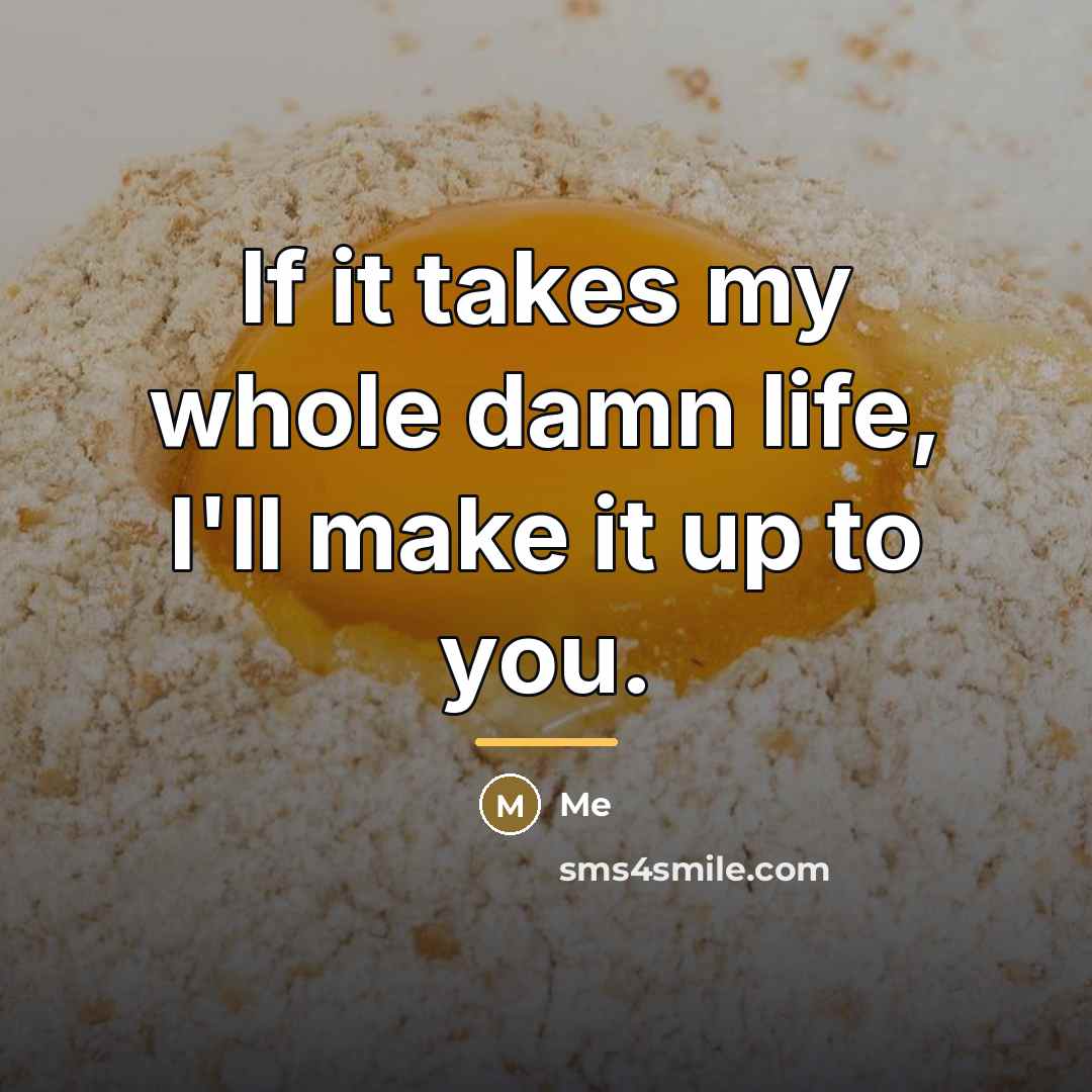 “If it takes my whole damn life, I'll make it…” quote by Me