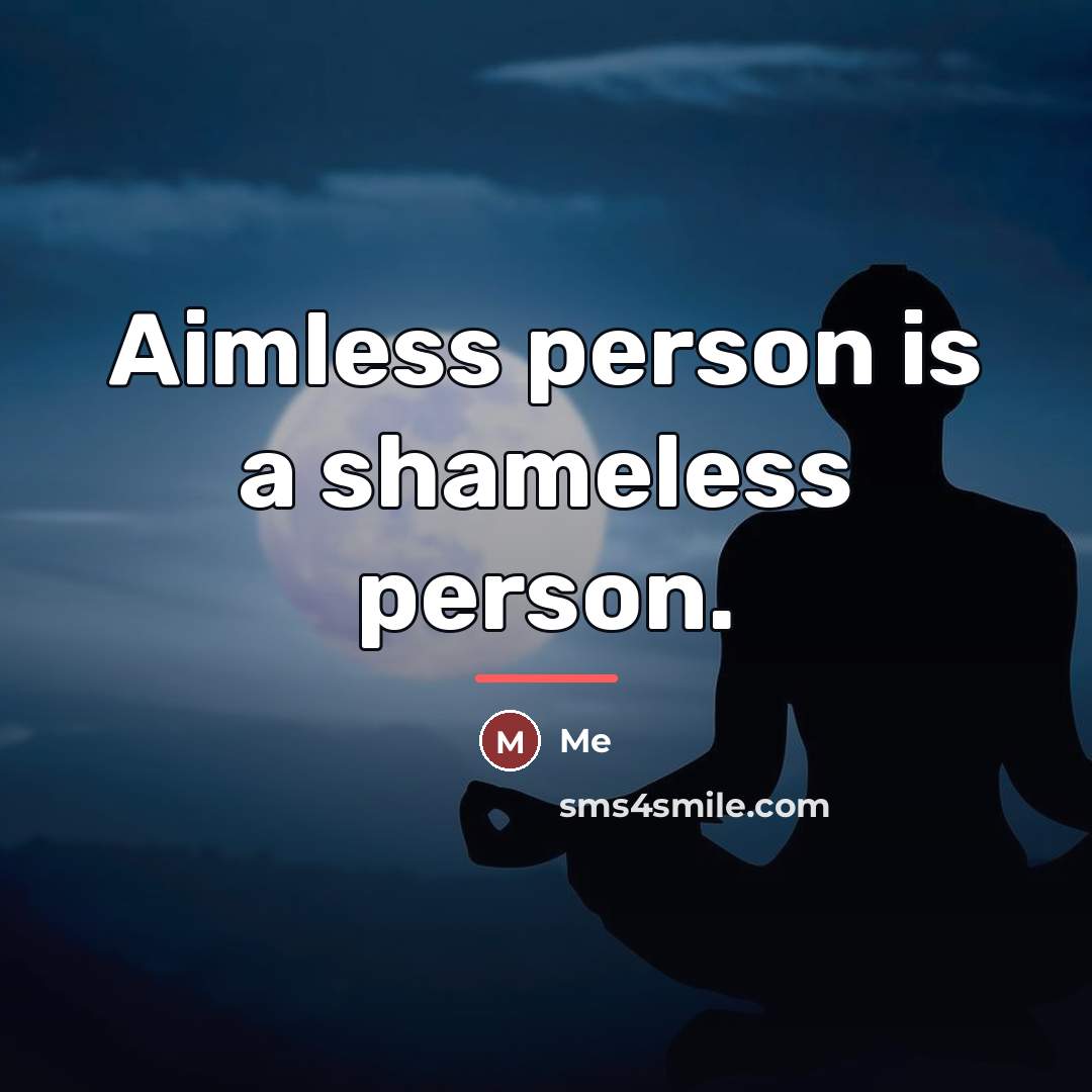 “Aimless person is a shameless person.…” quote by ME