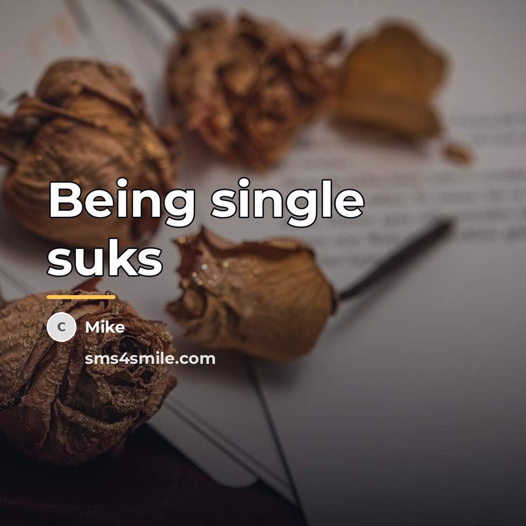 “Being single suks…” quote by Mike