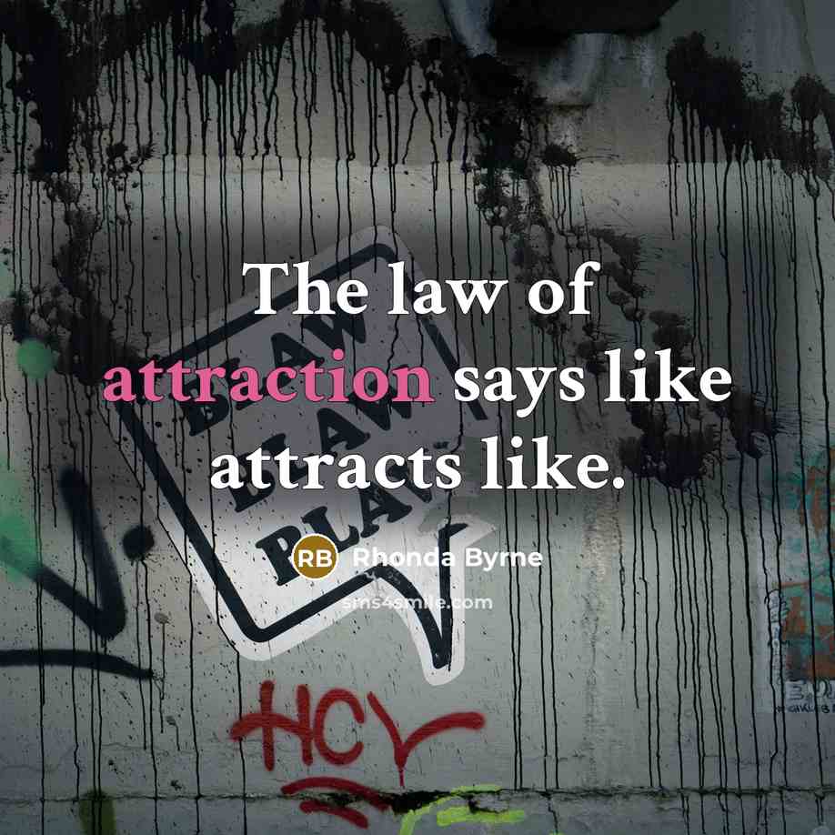 “The law of attraction says like attracts like.…” quote by Rhonda Byrne