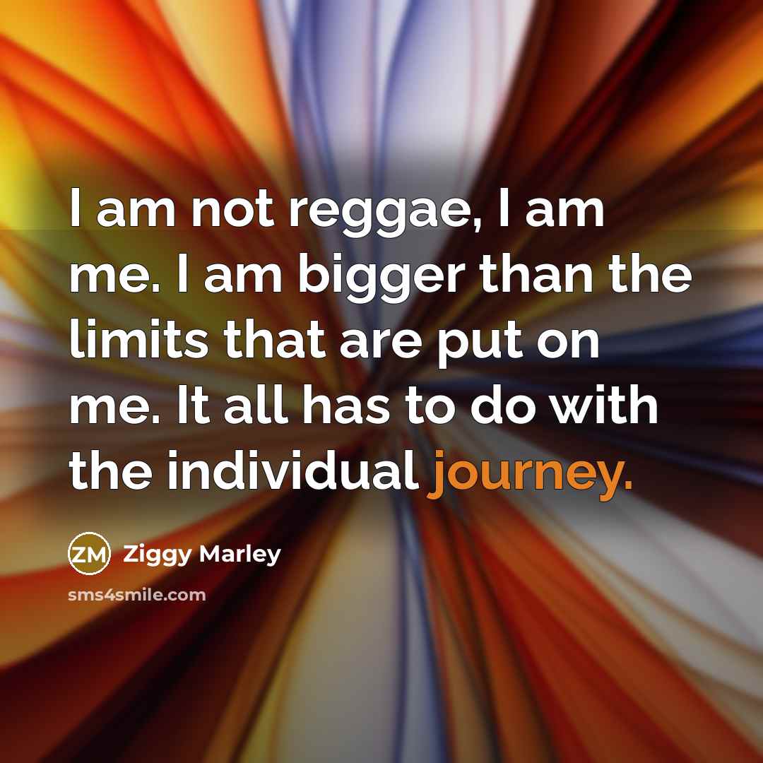 “I am not reggae, I am me. I am bigger…” quote by Ziggy Marley