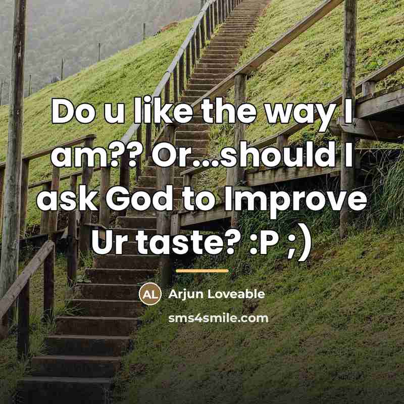 “Do u like the way I am?? Or...should I ask…” quote by Arjun Loveable