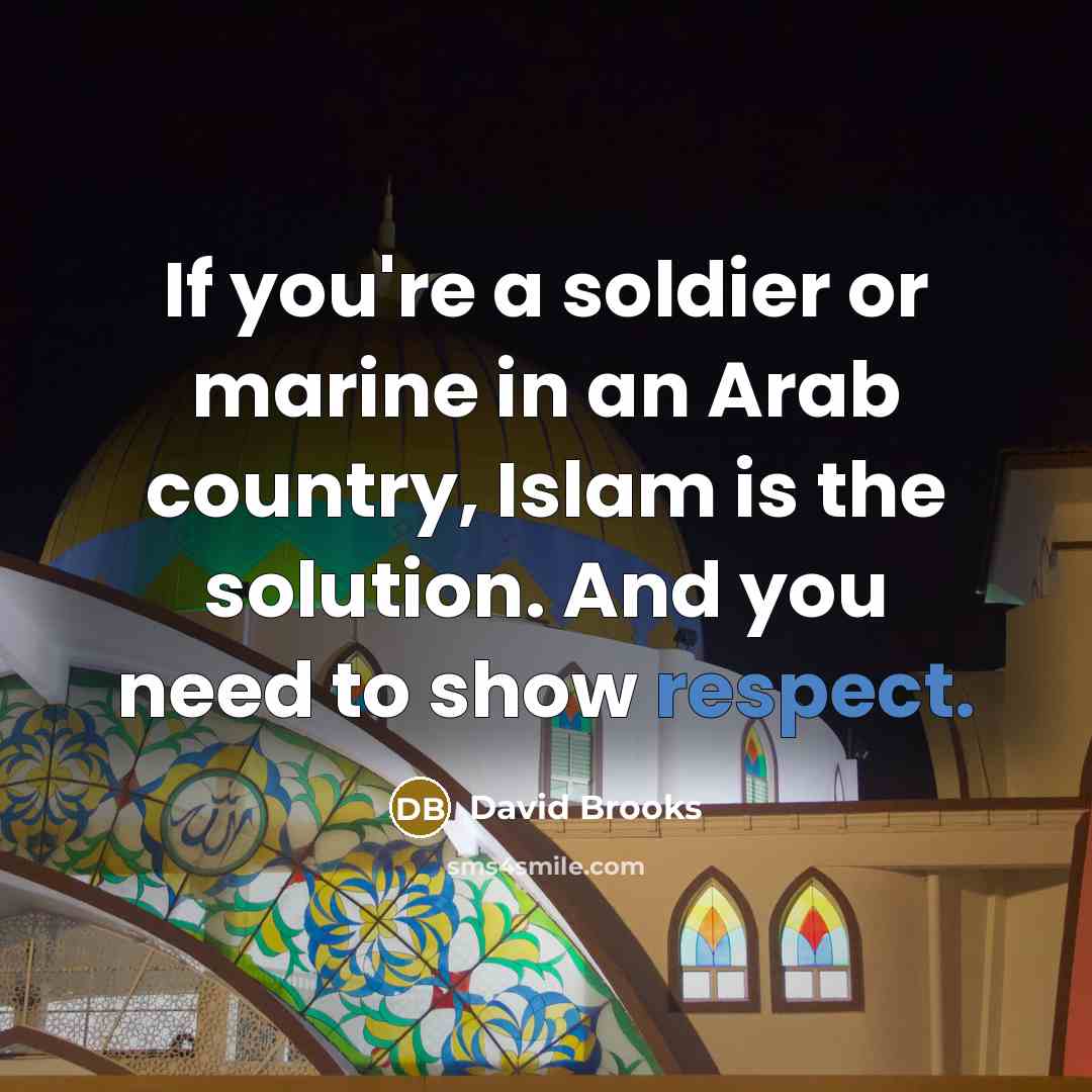 “If you're a soldier or marine in an Arab country,…” quote by David Brooks