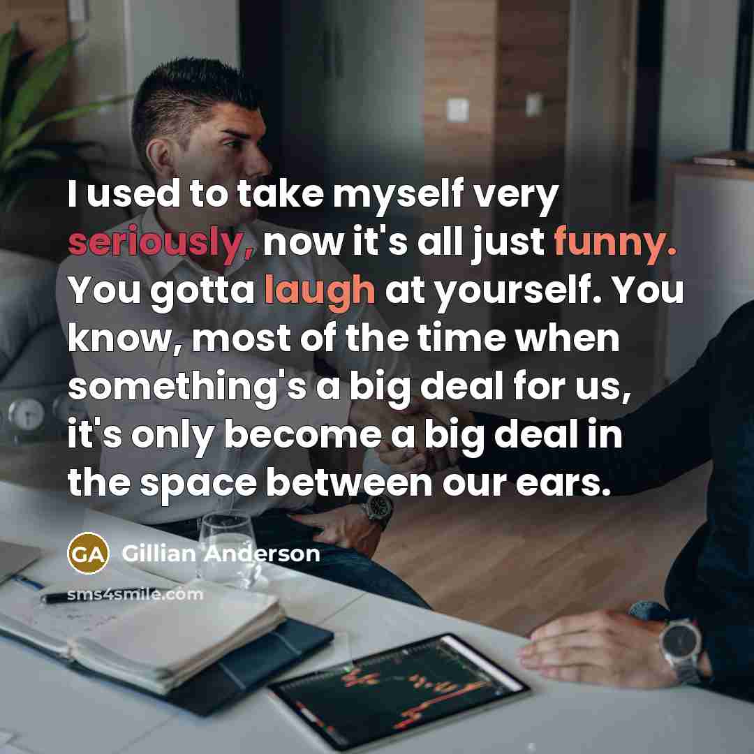 “I used to take myself very seriously, now it's all…” quote by Gillian Anderson