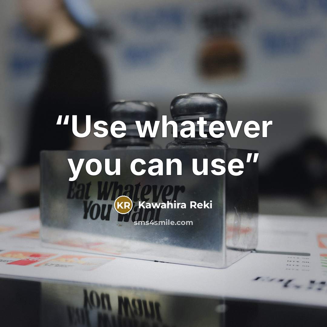 “Use whatever you can use” quote by Kawahira Reki