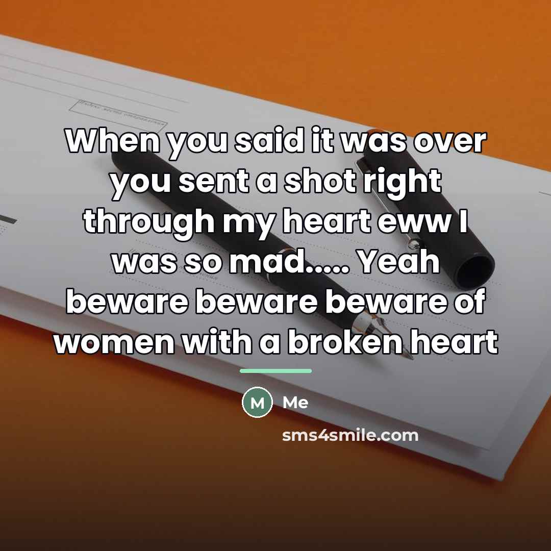 “When you said it was over you sent a shot…” quote by Me