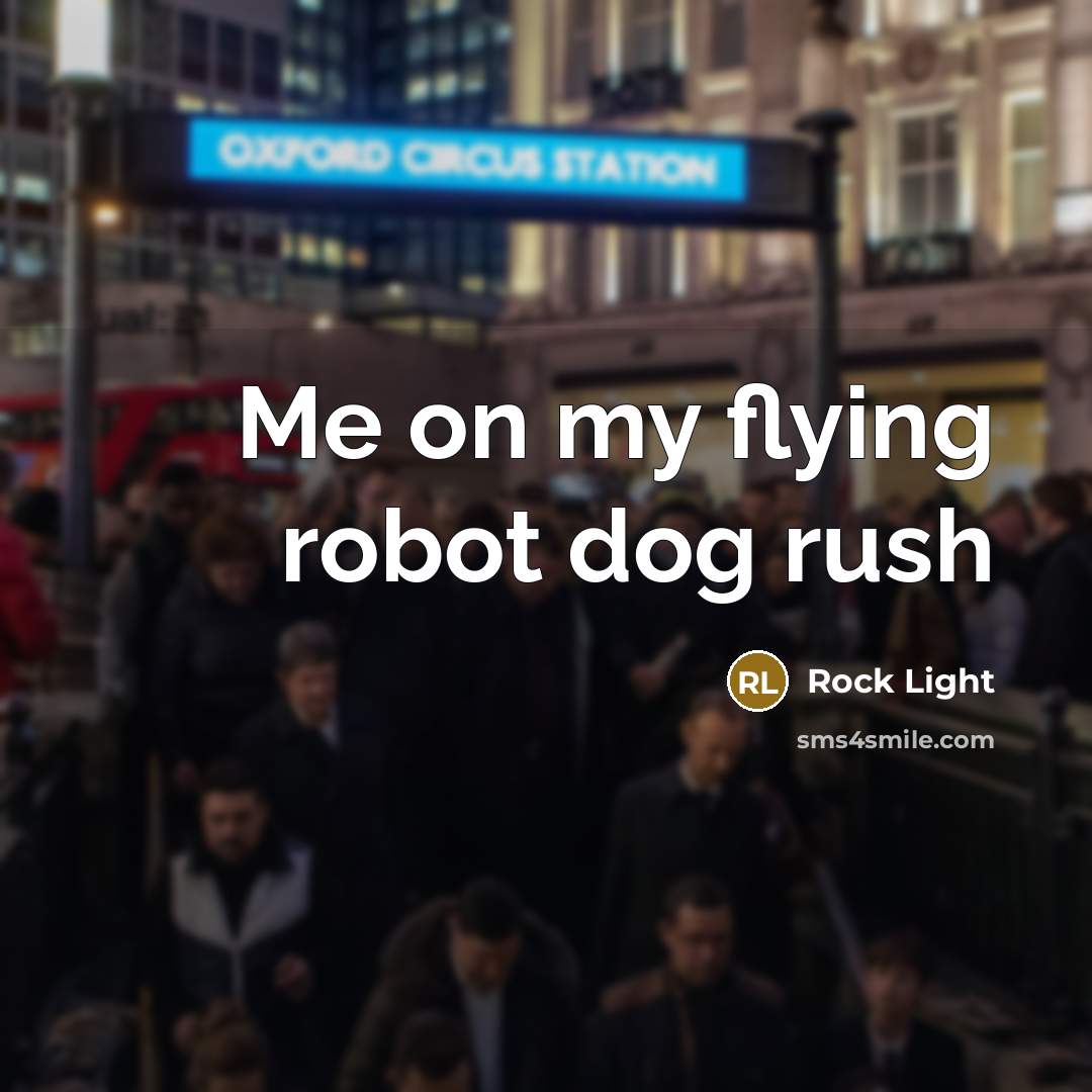 “Me on my flying robot dog rush” quote by Rock Light
