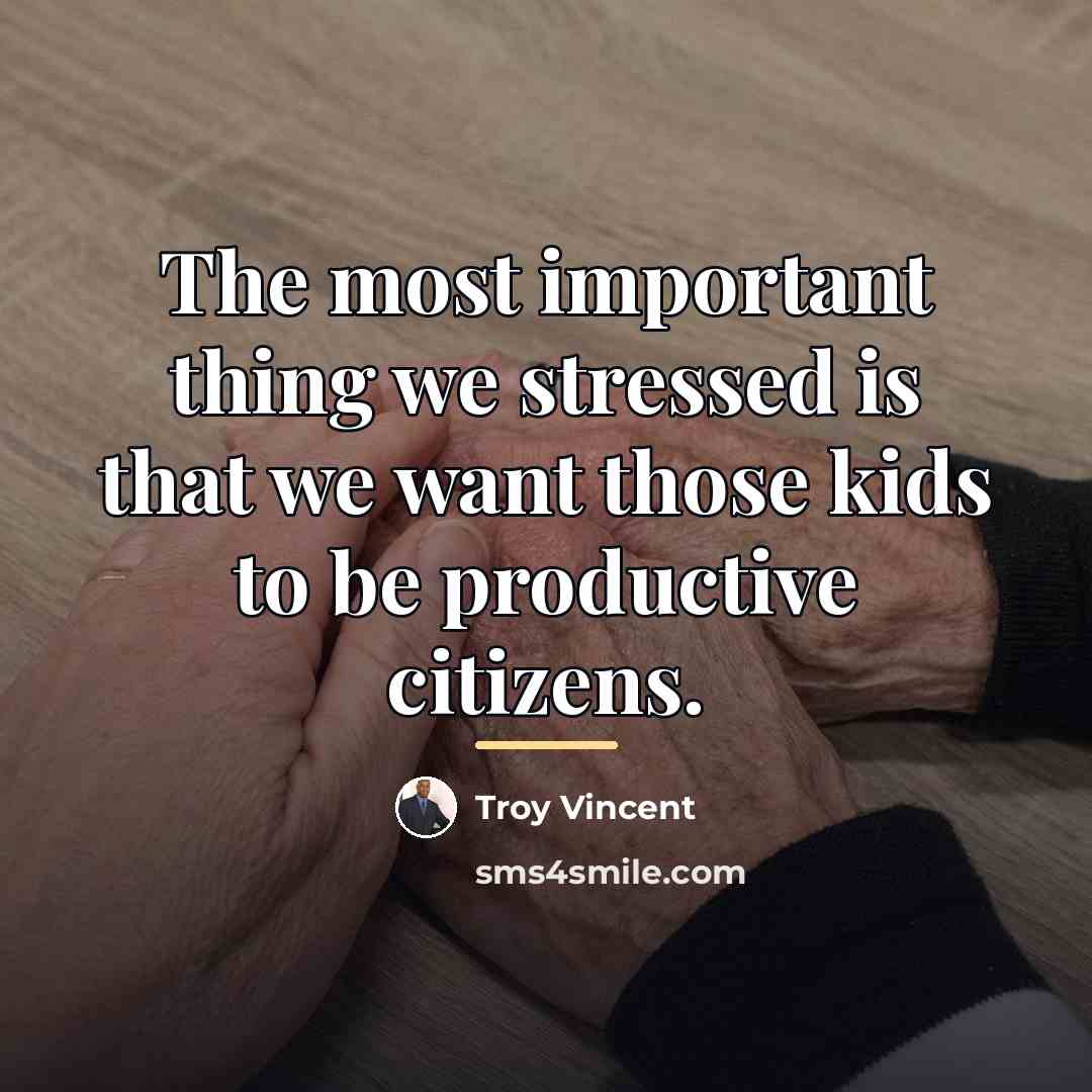 “The most important thing we stressed is that we want…” quote by Troy Vincent