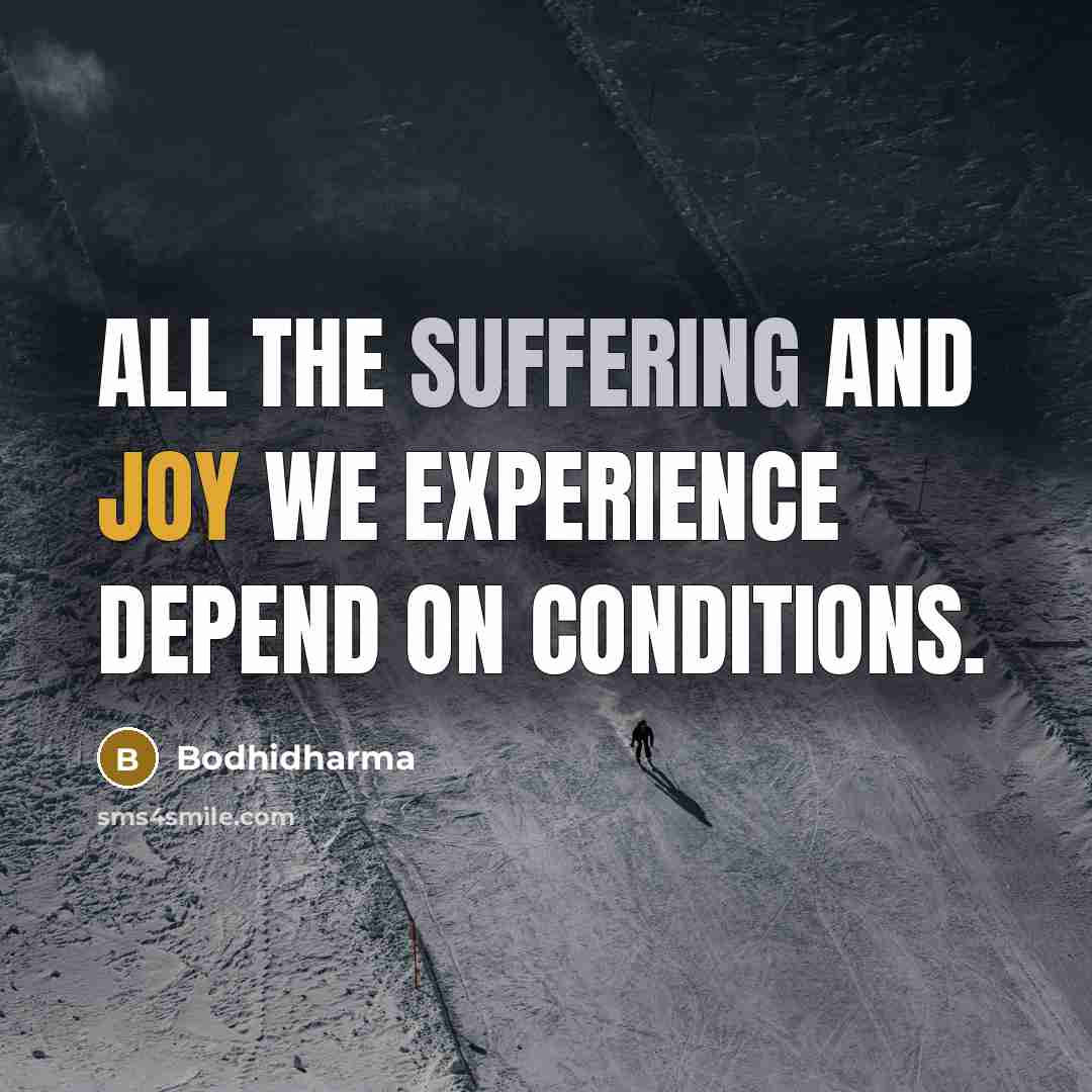 “All the suffering and joy we experience depend on conditions.…” quote by Bodhidharma
