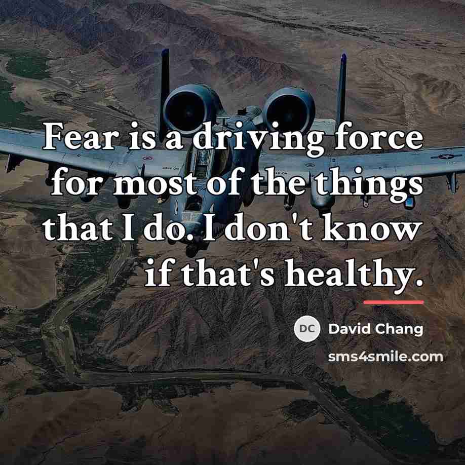 “Fear is a driving force for most of the things…” quote by David Chang