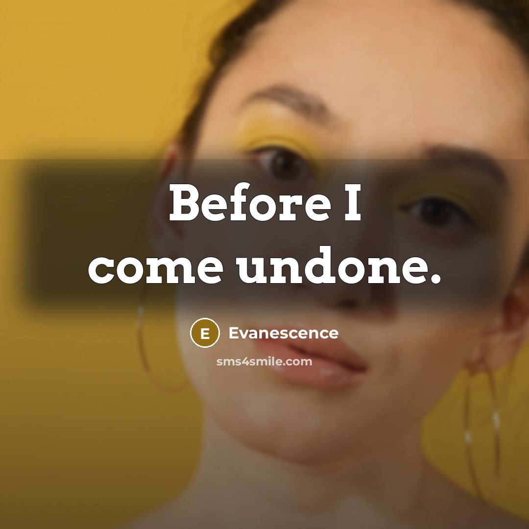 “Before I come undone.…” quote by Evanescence
