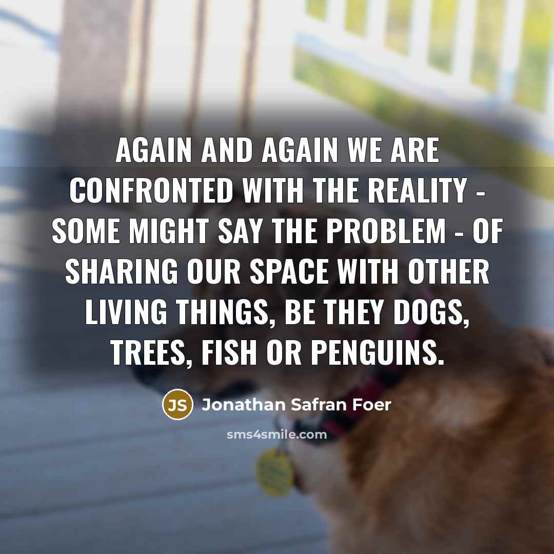 “Again and again we are confronted with the reality -…” quote by Jonathan Safran Foer