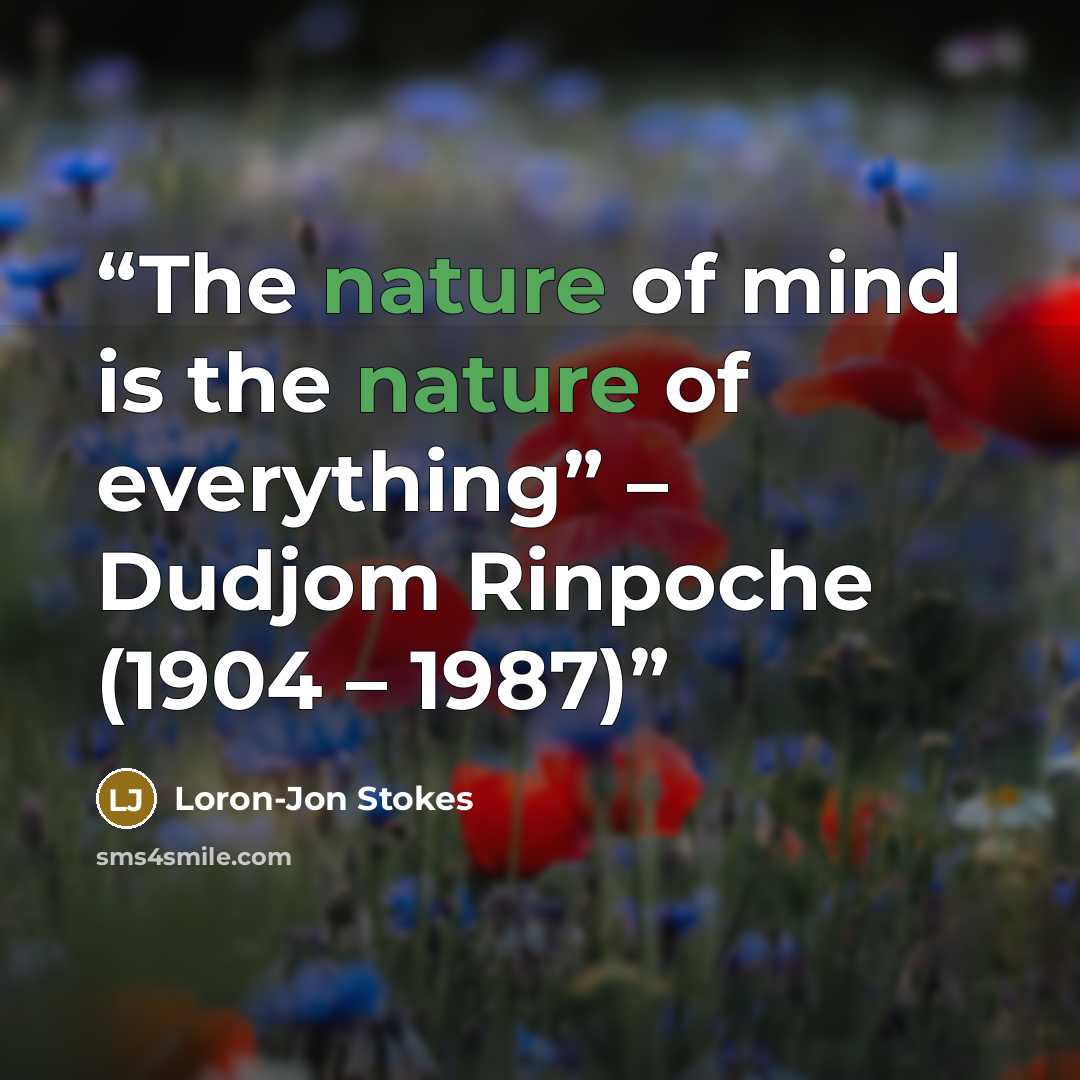 “The nature of mind is the nature of everything” – Dudjom Rinpoche (1904 – 1987)” quote by Loron-Jon Stokes