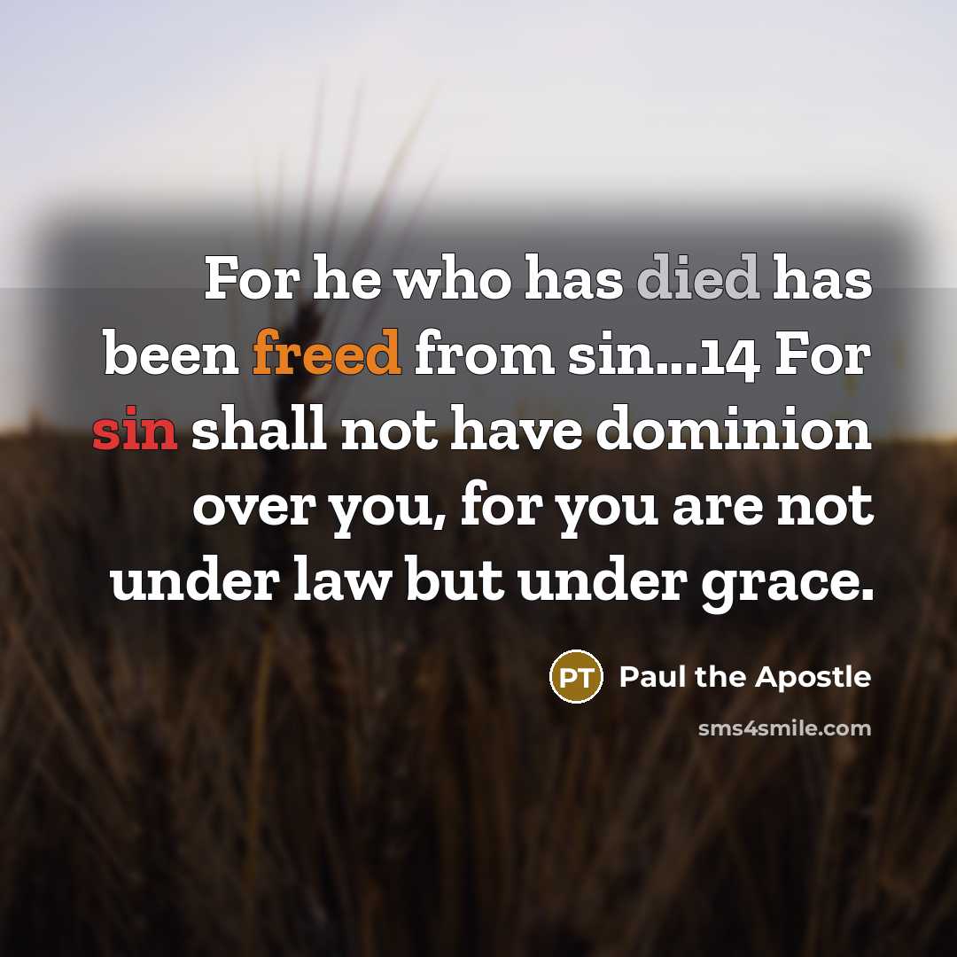 “For he who has died has been freed from sin...14…” quote by Paul the Apostle