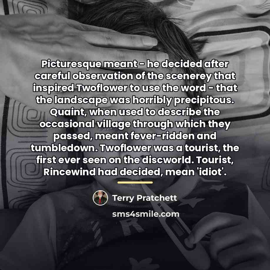 “Picturesque meant - he decided after careful observation of the…” quote by Terry Pratchett