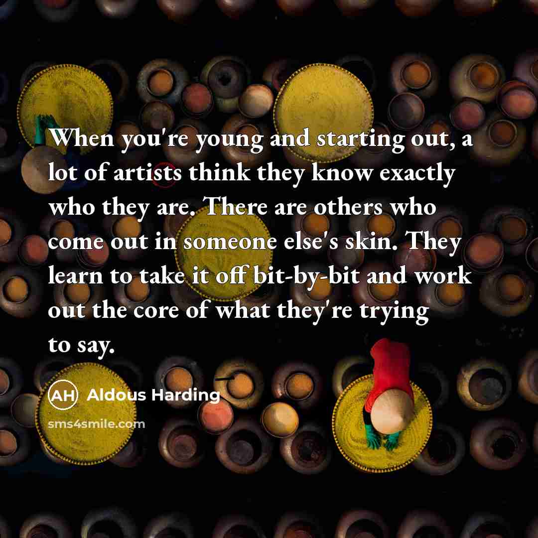 “When you're young and starting out, a lot of artists…” quote by Aldous Harding