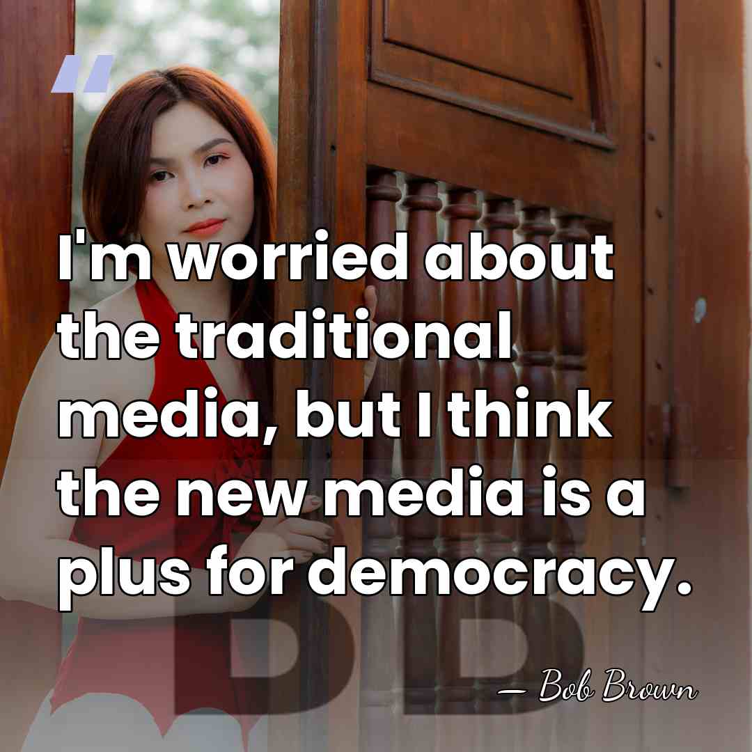 I'm worried about the traditional media, but I think the new media&hellip; - Bob Brown