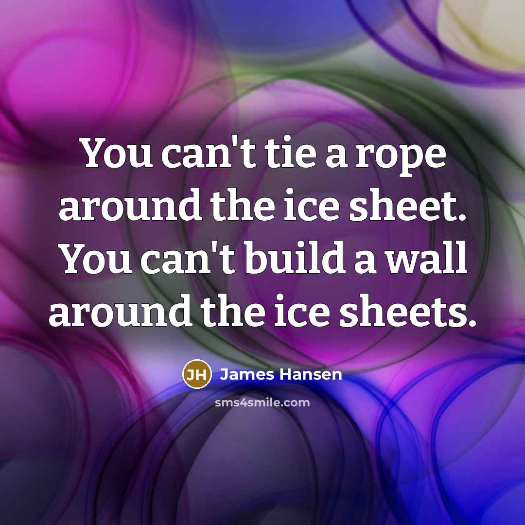 “You can't tie a rope around the ice sheet. You…” quote by James Hansen