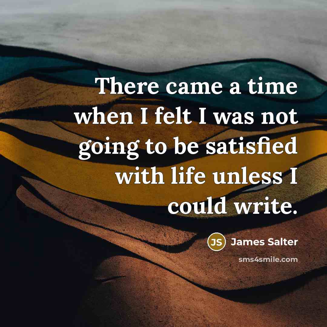 “There came a time when I felt I was not…” quote by James Salter