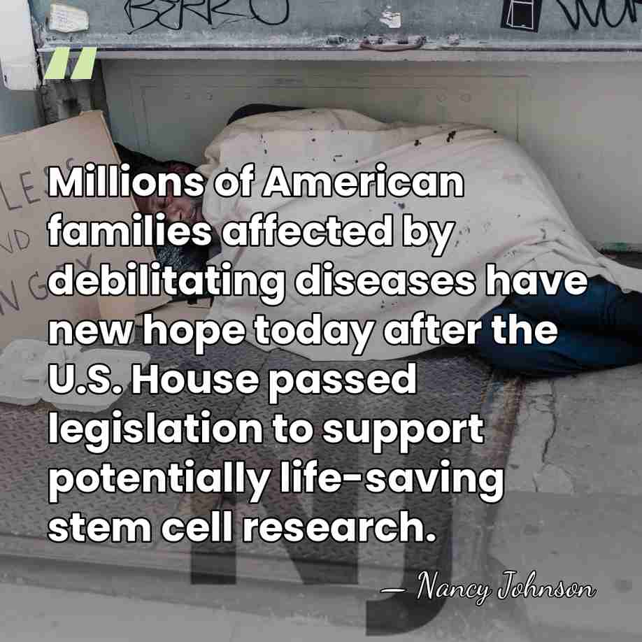 Millions of American families affected by debilitating diseases have new hope today&hellip; - Nancy Johnson