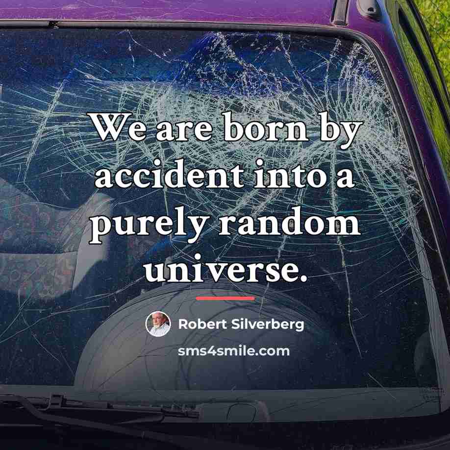 “We are born by accident into a purely random universe.…” quote by Robert Silverberg