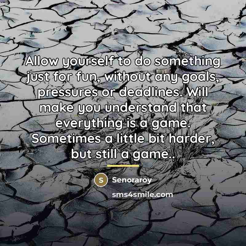 “Allow yourself to do something just for fun, without any…” quote by Senoraroy