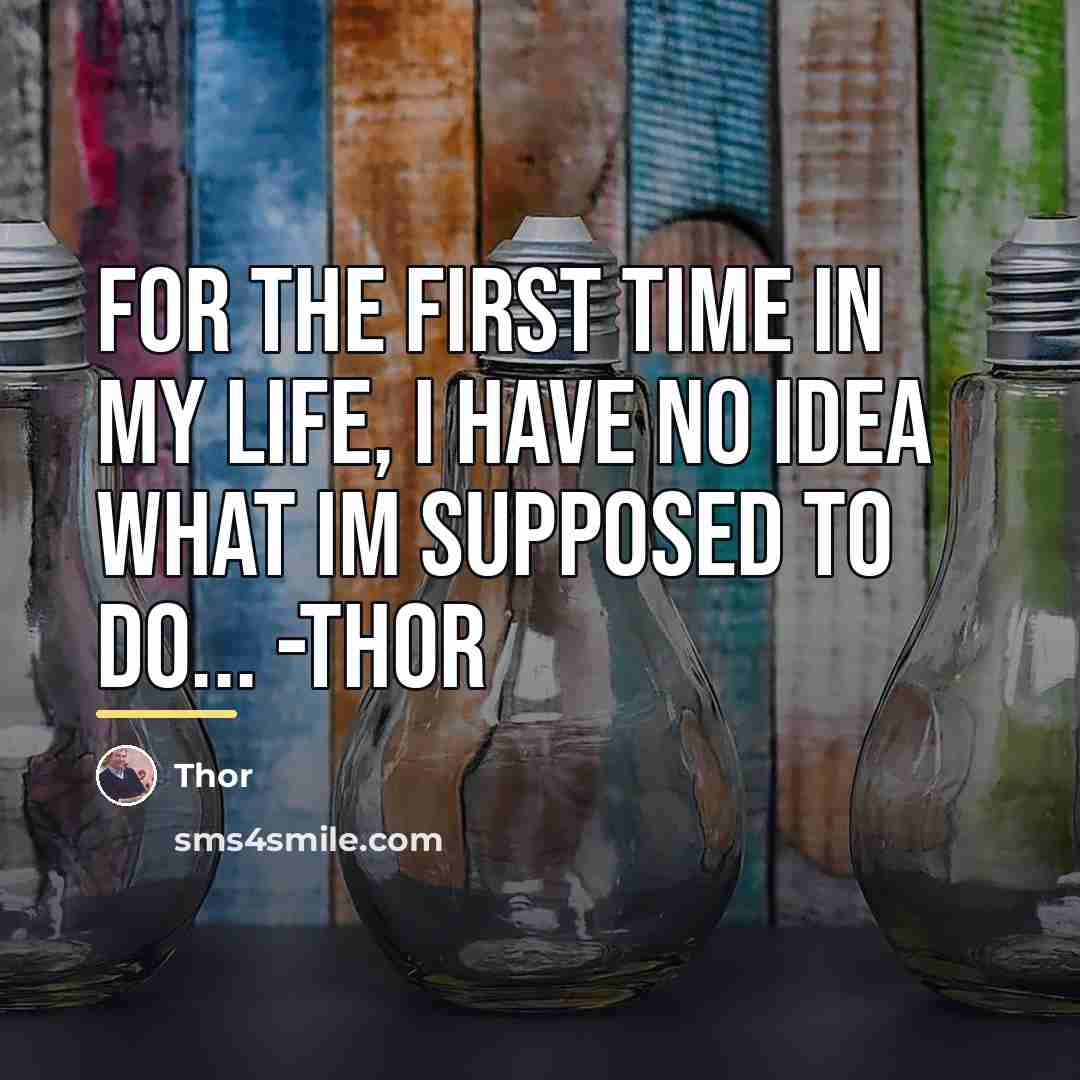 “For the first time in my life, I have no…” quote by Thor