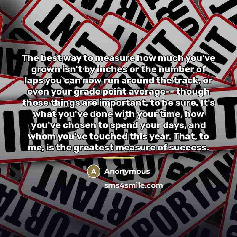 “The best way to measure how much you've grown isn't…” quote by Anonymous