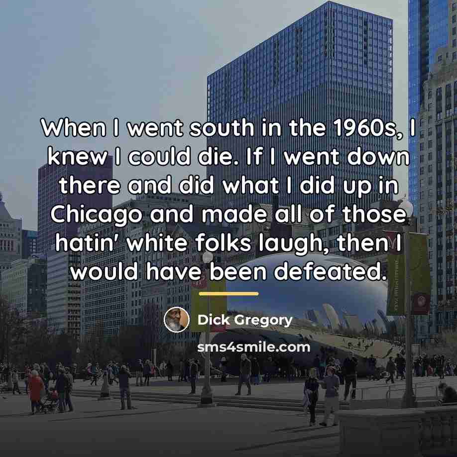 “When I went south in the 1960s, I knew I…” quote by Dick Gregory