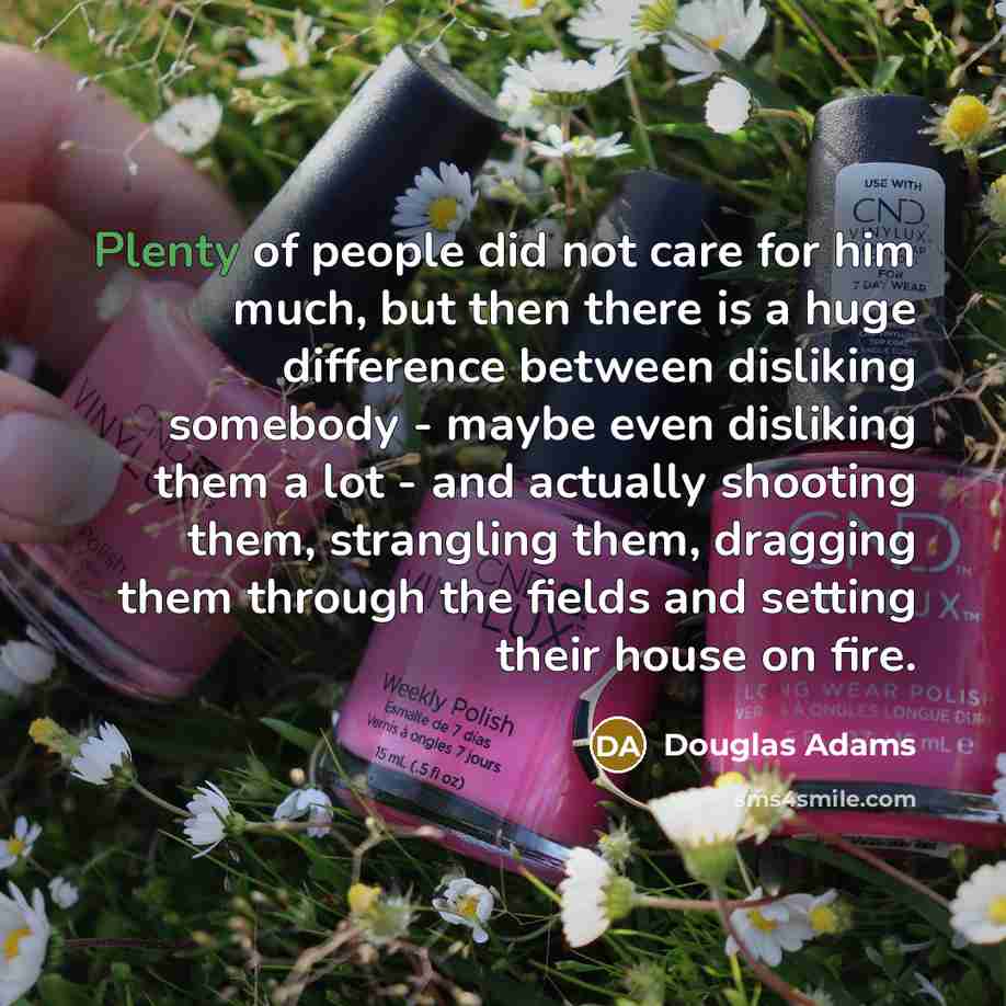 “Plenty of people did not care for him much, but…” quote by Douglas Adams