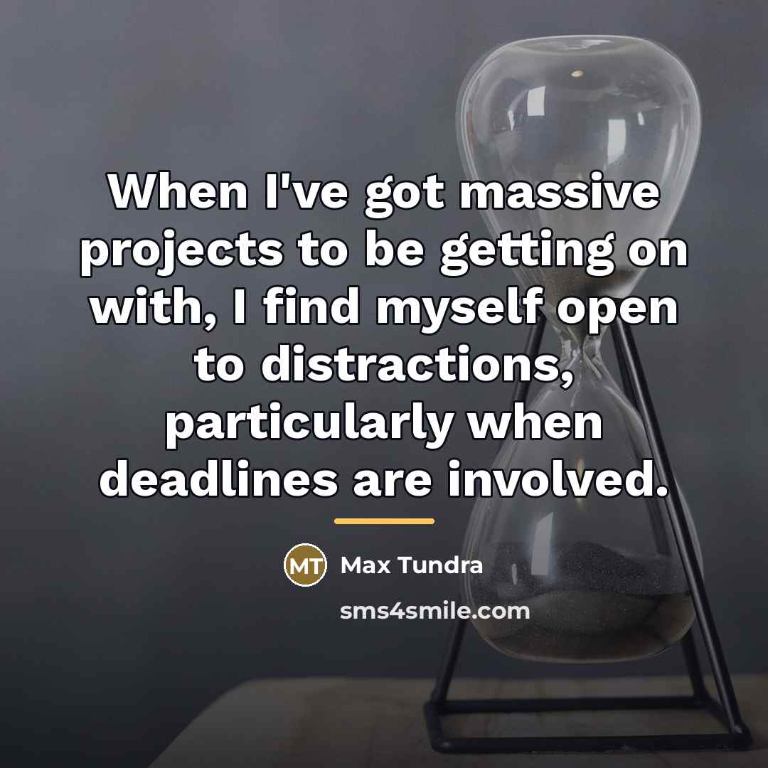“When I've got massive projects to be getting on with,…” quote by Max Tundra