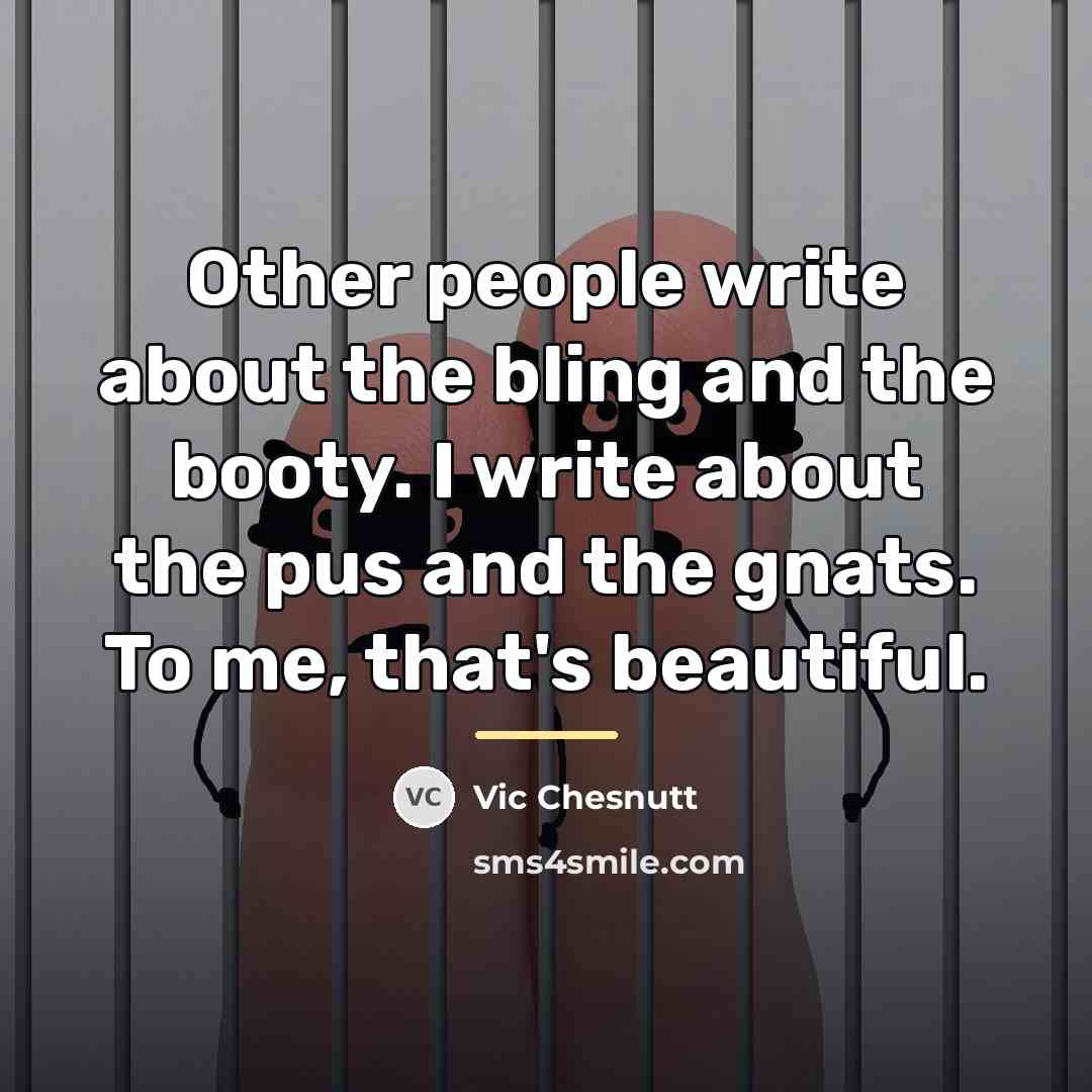 “Other people write about the bling and the booty. I…” quote by Vic Chesnutt