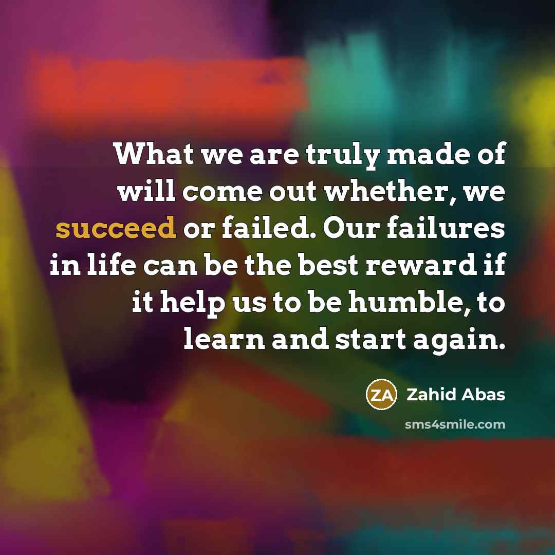 “What we are truly made of will come out whether,…” quote by Zahid Abas